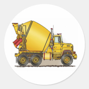 Rond Sticker pour les enfants de camion en béton