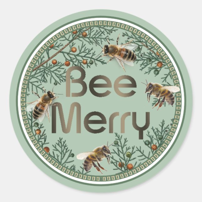 Rond Sticker pour les fêtes d'abeille (Devant)