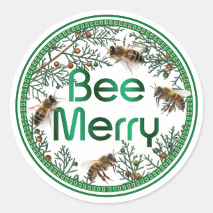 Rond Sticker pour les fêtes d'abeille
