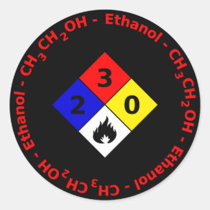 Rond Sticker pour les fiches signalétiques d'éthanol
