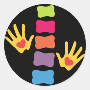 Rond Sticker pour les mains et la colonne vertébrale