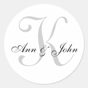 Rond Sticker pour les noms de chambre de mariée initial