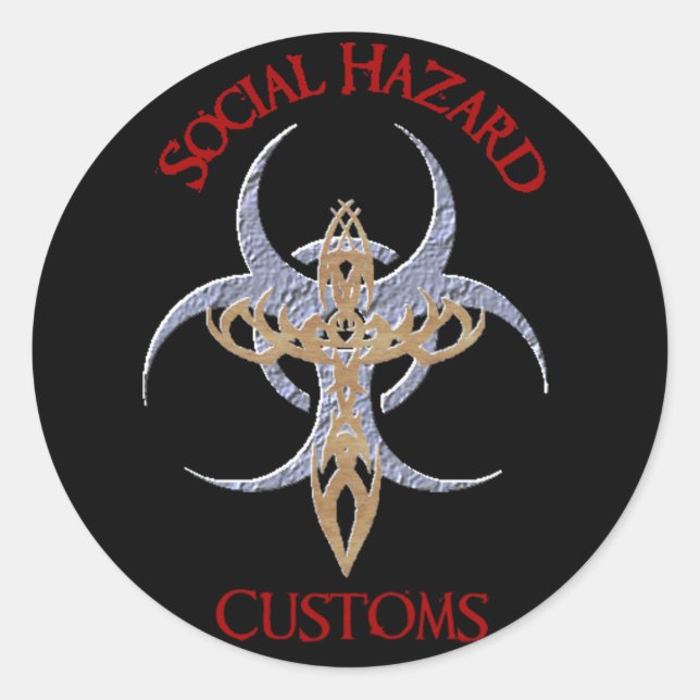 Rond Sticker pour les risques sociaux (Devant)