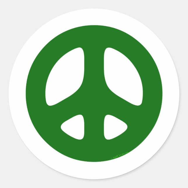 Rond Sticker pour les signes de paix verts (Devant)