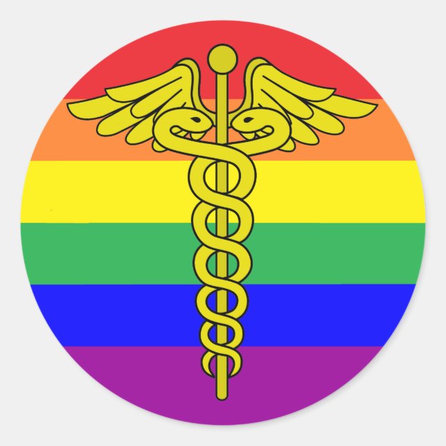 Rond Sticker pour les soins de santé LGBTQ (Devant)