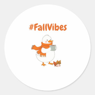 Rond Sticker pour les vibes d'automne - Canard mignon C