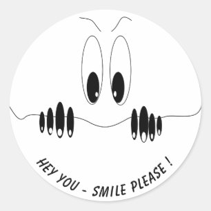 Rond Sticker pour les yeux amusants - Texte et couleur 