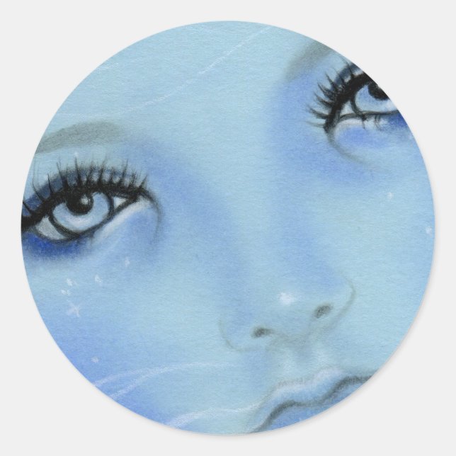 Rond Sticker pour les yeux bleus de sirène (Devant)