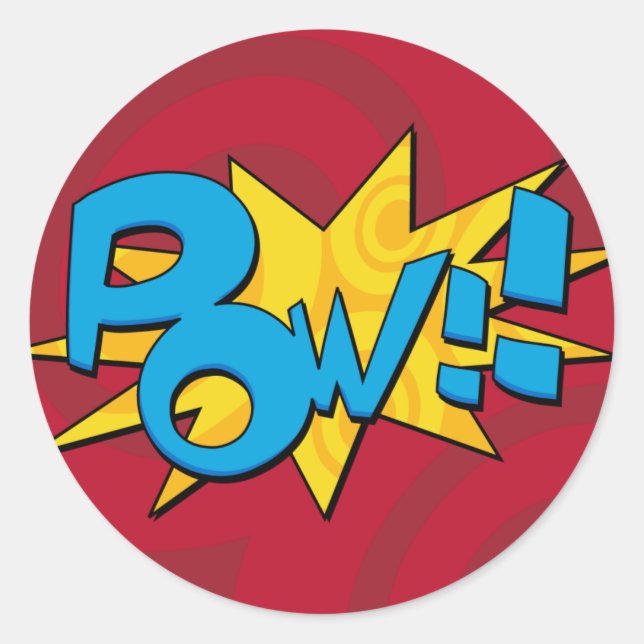 Rond Sticker pour livre comique Pow (Devant)