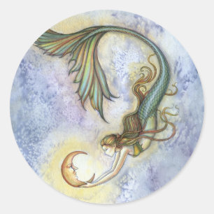Rond Sticker pour lune de mer profonde