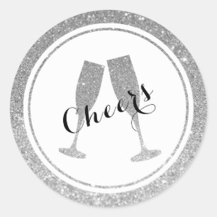 Rond Sticker pour Lunettes de Champagne Parties scintil