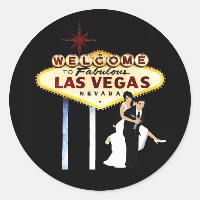 Rond Sticker pour mariée et chambre Mariage de Las Vega (Devant)