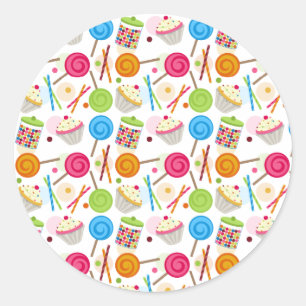 Rond Sticker pour Motif Enveloppe de bonbons et sucreri