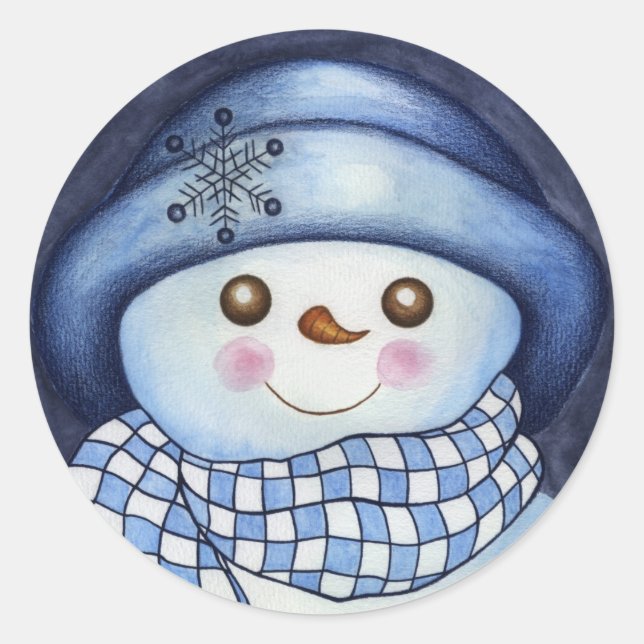 Rond Sticker pour motoneige de Noël (Devant)