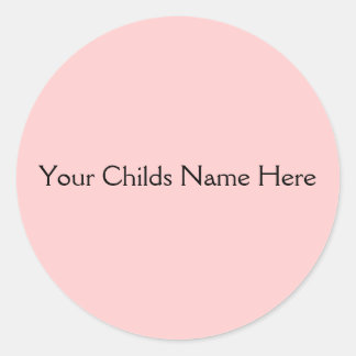 Rond Sticker pour nom d'enfant personnalisé rose