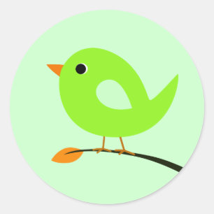 Rond Sticker pour oiseaux verts