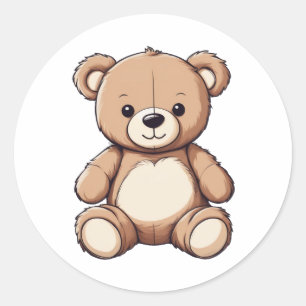 Rond sticker pour ours en peluche mignon