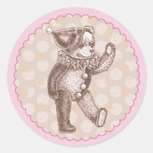 Rond Sticker pour ours en peluche - rose