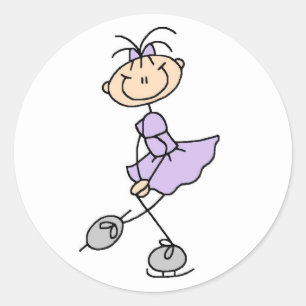 Rond Sticker Pour Patineuse Sur Glace À Lilac