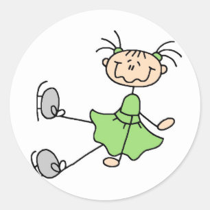 Rond Sticker Pour Patineuse Sur Glace Verte
