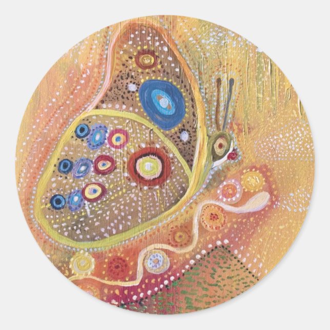Rond Sticker pour peinture papillon (Devant)