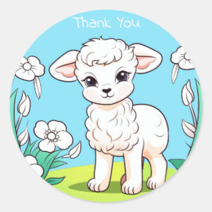 Rond Sticker pour petit agneau