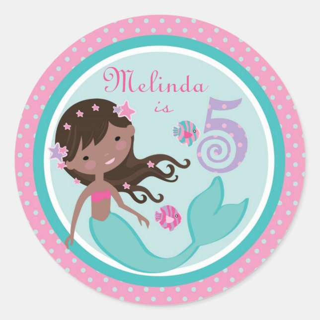 Rond Sticker pour petite sirène AA 5B (Devant)
