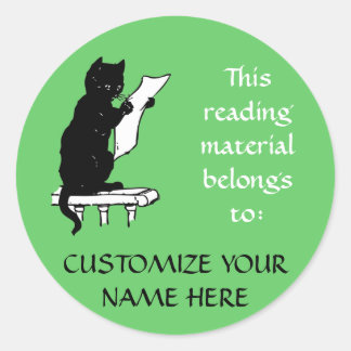 Rond Sticker pour plaque de chat en vert clair