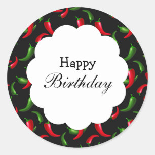 Rond Sticker pour poivron rouge et vert