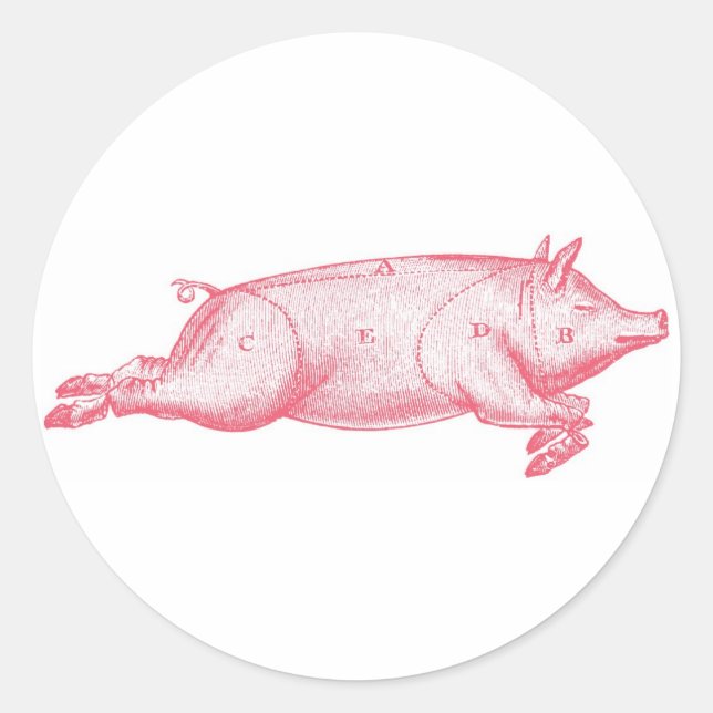 Rond Sticker pour porc rose (Devant)