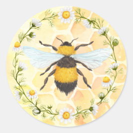 Rond Sticker pour pot de miel de l'abeille