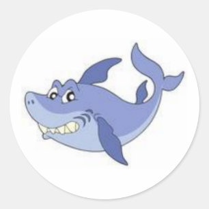 Rond Sticker pour requin caricature