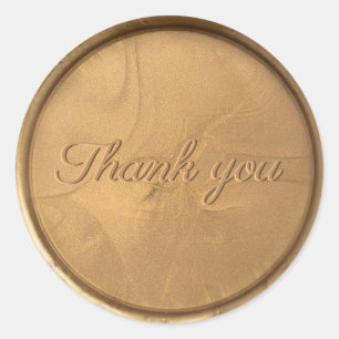 Rond Sticker pour sceau de cire d'or Merci