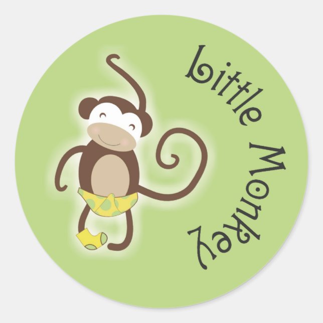 Rond Sticker pour singe petit bébé 3" (Devant)