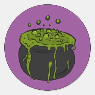 Rond Sticker pour sorcières Cauldron