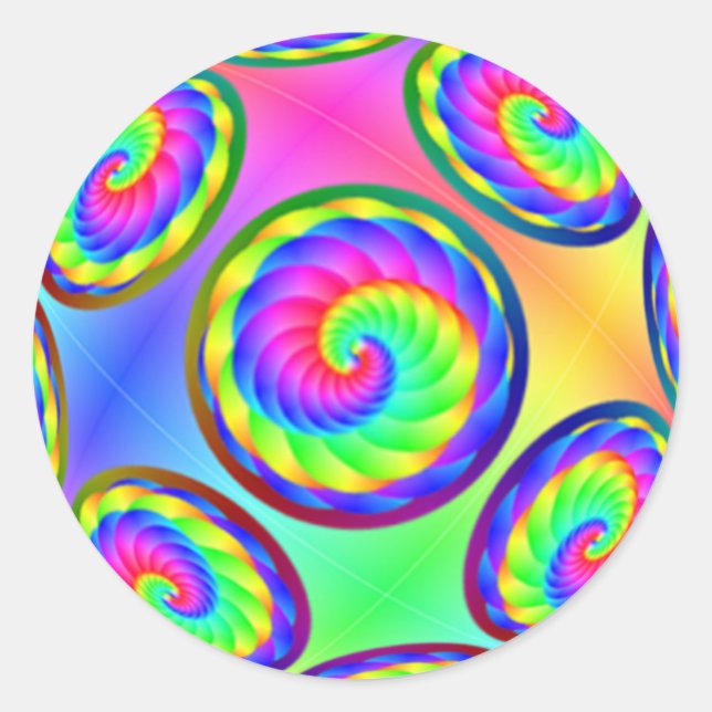 Rond Sticker pour spirales arc-en-ciel infini (Devant)