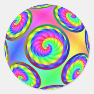 Rond Sticker pour spirales arc-en-ciel infini