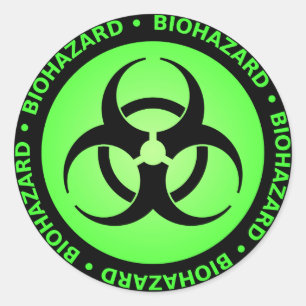 Rond Sticker pour symbole bio-danger vert