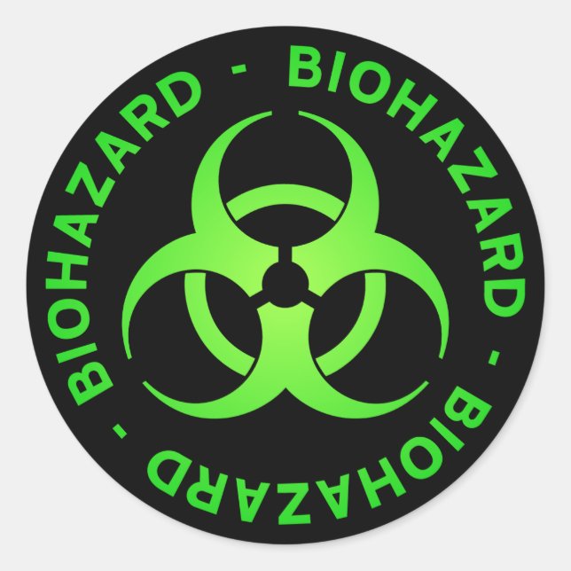 Rond Sticker pour symbole bio-danger vert (Devant)