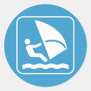 Rond Sticker pour symbole de planche à voile