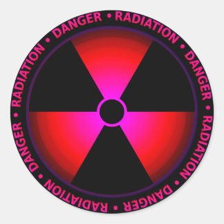 Rond Sticker pour symbole de rayonnement rouge