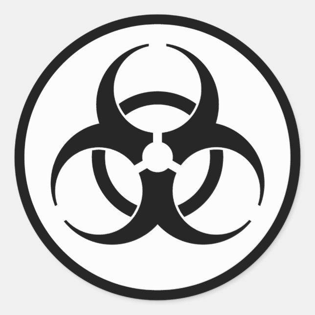 Rond Sticker pour symbole de risque biologique (Devant)