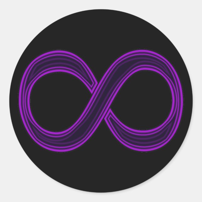 Rond Sticker pour symbole d'infini violet (Devant)