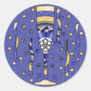 Rond Sticker pour toast du Nouvel An