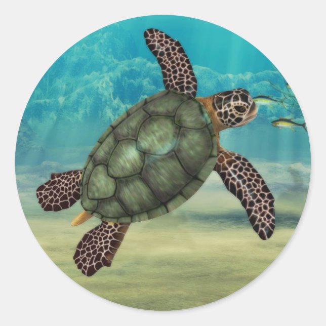 Rond Sticker pour tortue de mer (Devant)