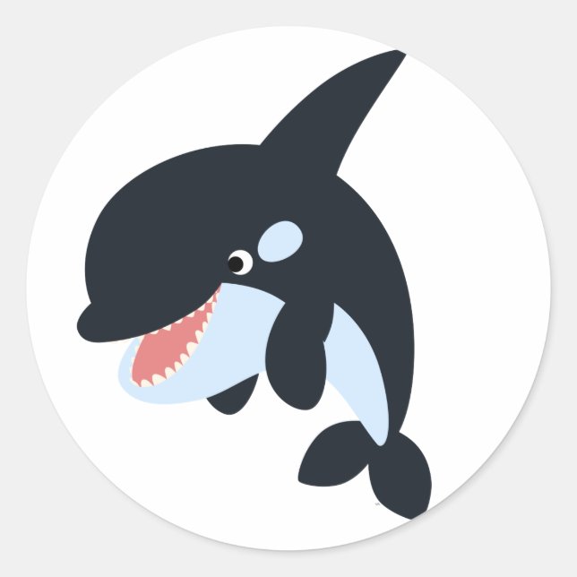 Rond Sticker pour tueur de baleine joyeux (Devant)