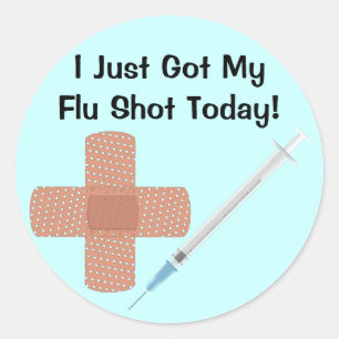 Rond Sticker pour vaccin contre la grippe