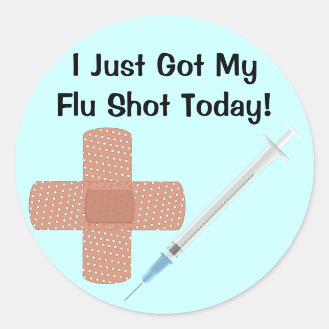 Rond Sticker pour vaccin contre la grippe (Devant)