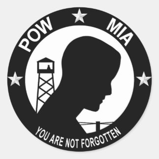 Rond Sticker POW MIA