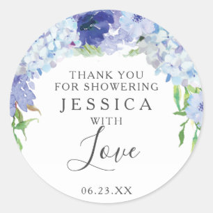 Rond Sticker préféré Hydrangea bleu